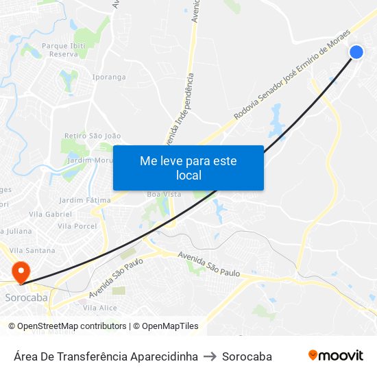 Área De Transferência Aparecidinha to Sorocaba map