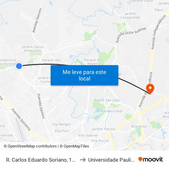 R. Carlos Eduardo Soriano, 1992 to Universidade Paulista map