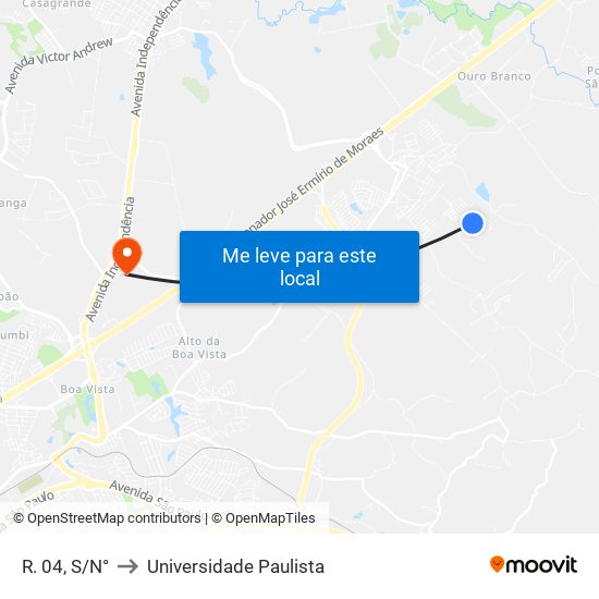 R. 04, S/N° to Universidade Paulista map