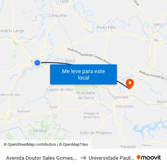 Avenida Doutor Sales Gomes, 587 to Universidade Paulista map