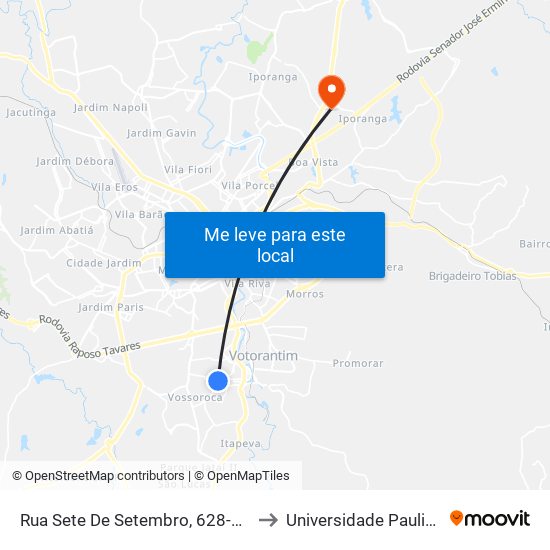 Rua Sete De Setembro, 628-692 to Universidade Paulista map