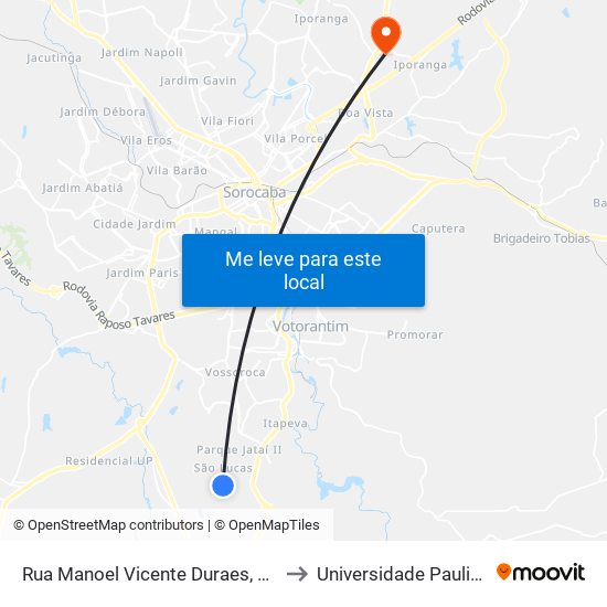 Rua Manoel Vicente Duraes, 369 to Universidade Paulista map