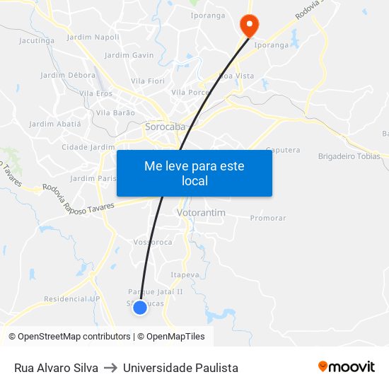 Rua Alvaro Silva to Universidade Paulista map