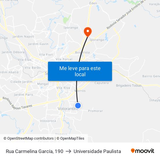 Rua Carmelina García, 190 to Universidade Paulista map