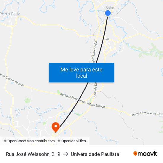 Rua José Weissohn, 219 to Universidade Paulista map