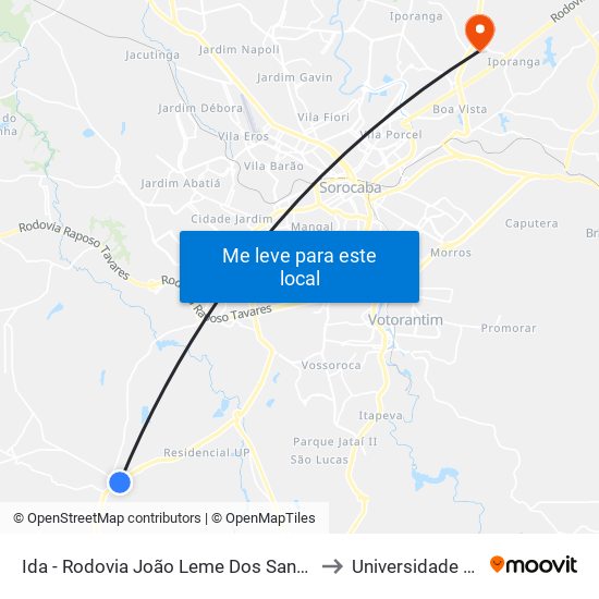 Ida - Rodovia João Leme Dos Santos, 4011-4067 to Universidade Paulista map