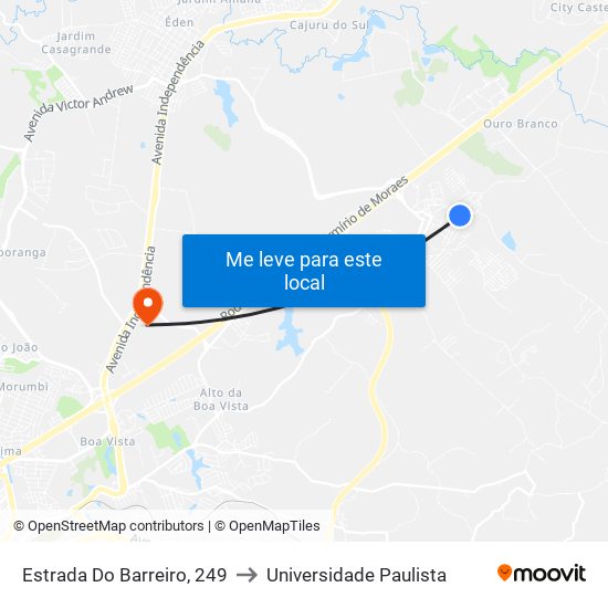 Estrada Do Barreiro, 249 to Universidade Paulista map