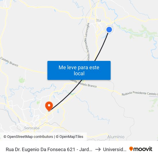 Rua Dr. Eugenio Da Fonseca 621 - Jardim Aeroporto I Itu - SP 13304-650 Brasil to Universidade Paulista map