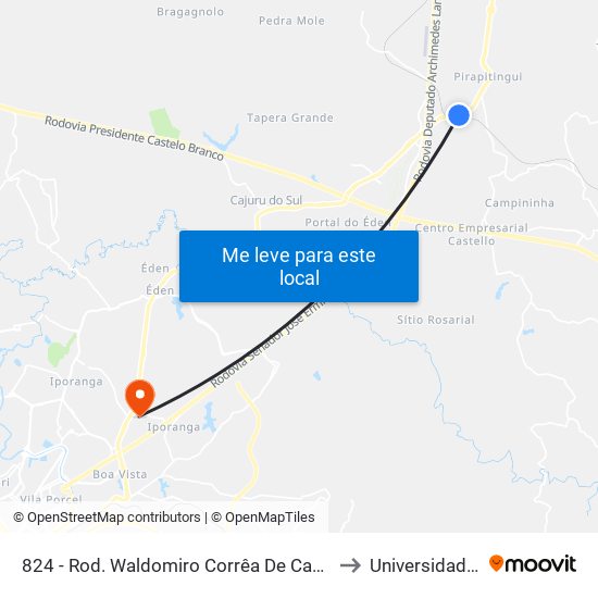 824 - Rod. Waldomiro Corrêa De Camargo 676 Itu - SP Brasil to Universidade Paulista map