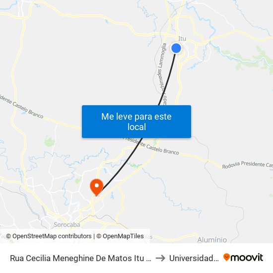 Rua Cecilia Meneghine De Matos Itu - São Paulo 13309 Brasil to Universidade Paulista map