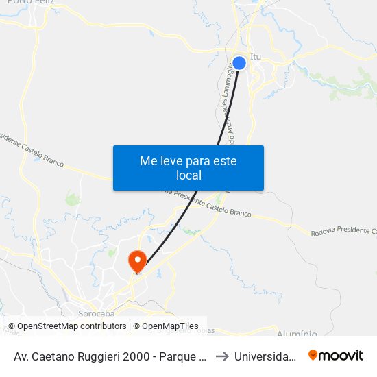 Av. Caetano Ruggieri 2000 - Parque Res. Mayard Itu - SP Brasil to Universidade Paulista map