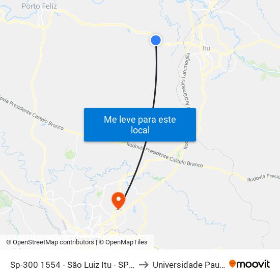 Sp-300 1554 - São Luiz Itu - SP Brasil to Universidade Paulista map