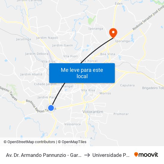 Av. Dr. Armando Pannunzio - Garagem Stu to Universidade Paulista map