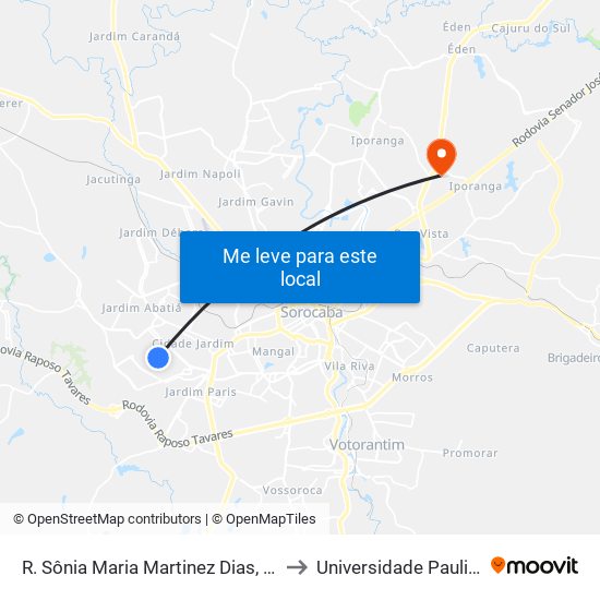 R. Sônia Maria Martinez Dias, 287 to Universidade Paulista map