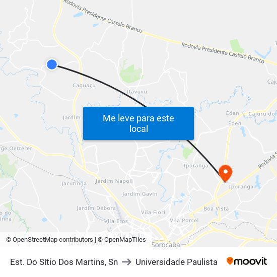 Est. Do Sítio Dos Martins, Sn to Universidade Paulista map