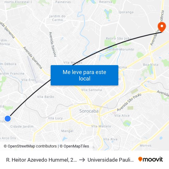 R. Heitor Azevedo Hummel, 285 to Universidade Paulista map