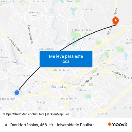 Al. Das Hortênsias, 468 to Universidade Paulista map