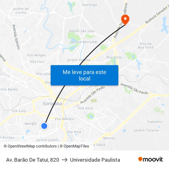 Av. Barão De Tatuí, 820 to Universidade Paulista map