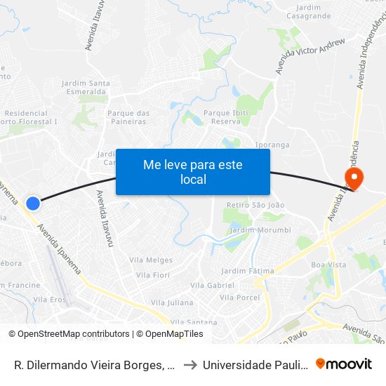 R. Dilermando Vieira Borges, 226 to Universidade Paulista map