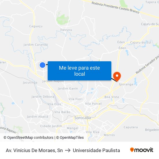 Av. Vinícius De Moraes, Sn to Universidade Paulista map