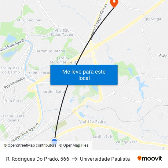 R. Rodrigues Do Prado, 566 to Universidade Paulista map