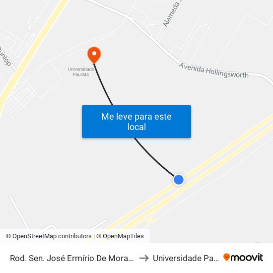 Rod. Sen. José Ermírio De Moraes , Km 3 to Universidade Paulista map