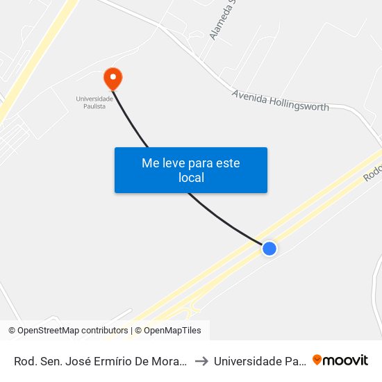 Rod. Sen. José Ermírio De Moraes , Km 3 to Universidade Paulista map