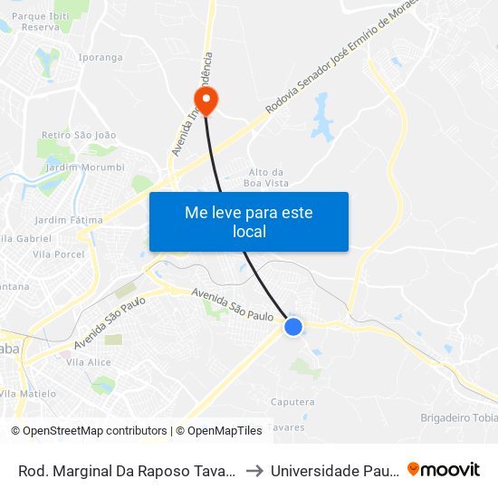 Rod. Marginal Da Raposo Tavares, Sn to Universidade Paulista map