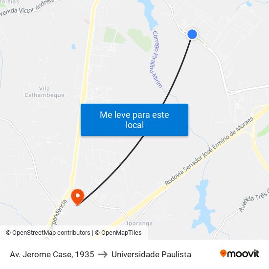 Av. Jerome Case, 1935 to Universidade Paulista map