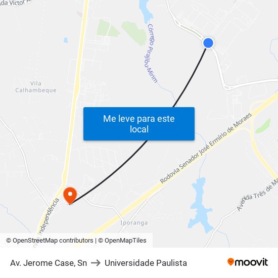 Av. Jerome Case, Sn to Universidade Paulista map