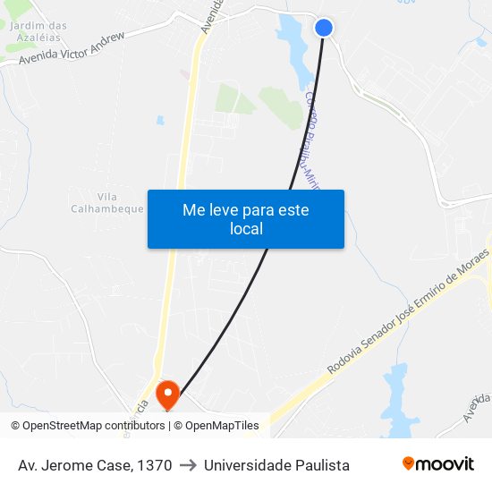 Av. Jerome Case, 1370 to Universidade Paulista map