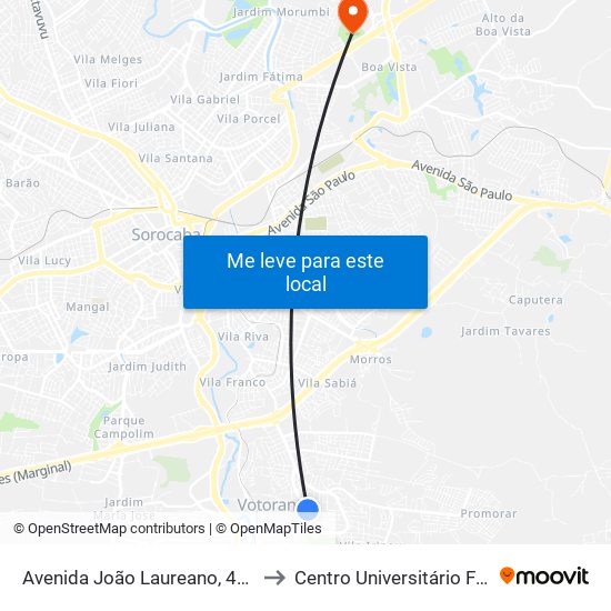 Avenida João Laureano, 452-474 to Centro Universitário Facens map