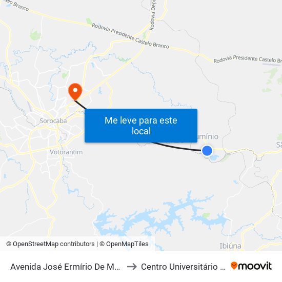 Avenida José Ermírio De Moraes, 41 to Centro Universitário Facens map