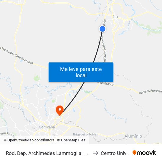 Rod. Dep. Archimedes Lammoglia 1375 - Fazenda Vila Real De Itu Itu - SP Brasil to Centro Universitário Facens map