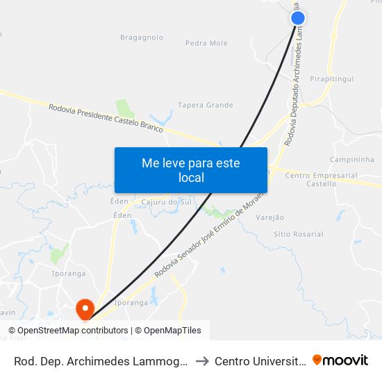 Rod. Dep. Archimedes Lammoglia 810 Itu - SP Brasil to Centro Universitário Facens map