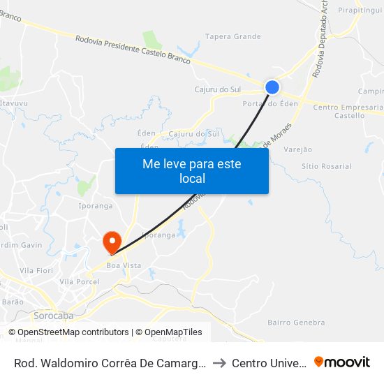 Rod. Waldomiro Corrêa De Camargo 7000 - Vila Martins Itu - SP Brasil to Centro Universitário Facens map