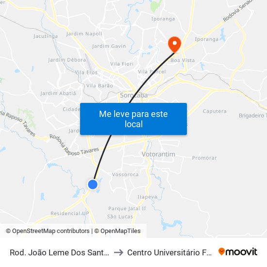 Rod. João Leme Dos Santos, Sn to Centro Universitário Facens map