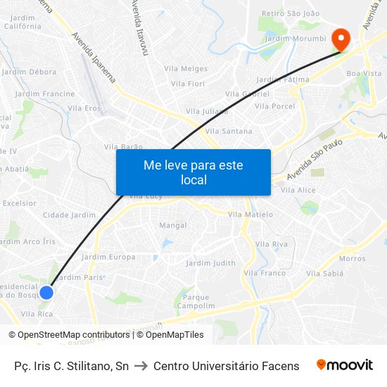 Pç. Iris C. Stilitano, Sn to Centro Universitário Facens map