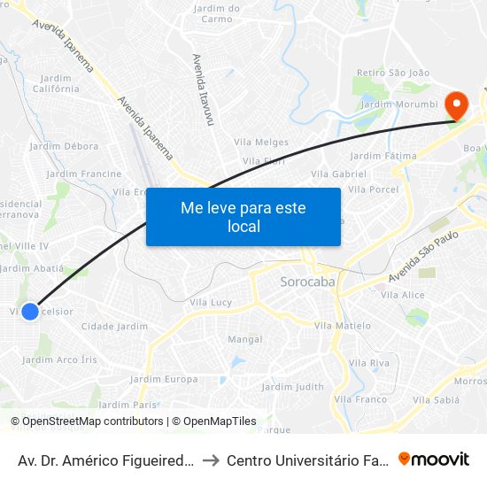 Av. Dr. Américo Figueiredo, Sn to Centro Universitário Facens map