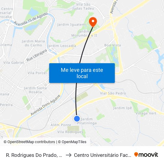 R. Rodrigues Do Prado, 436 to Centro Universitário Facens map