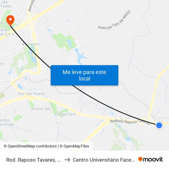Rod. Raposo Tavares, Sn to Centro Universitário Facens map