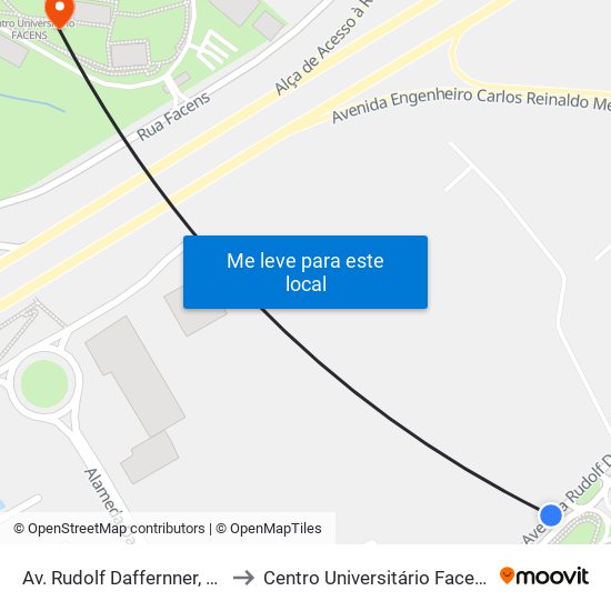 Av. Rudolf Daffernner, Sn to Centro Universitário Facens map
