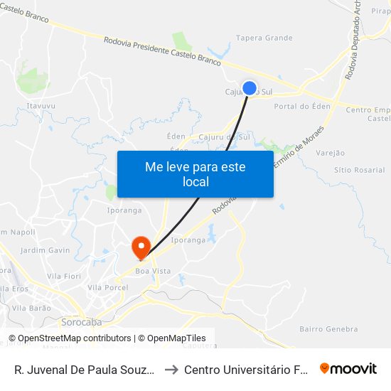 R. Juvenal De Paula Souza, 440 to Centro Universitário Facens map