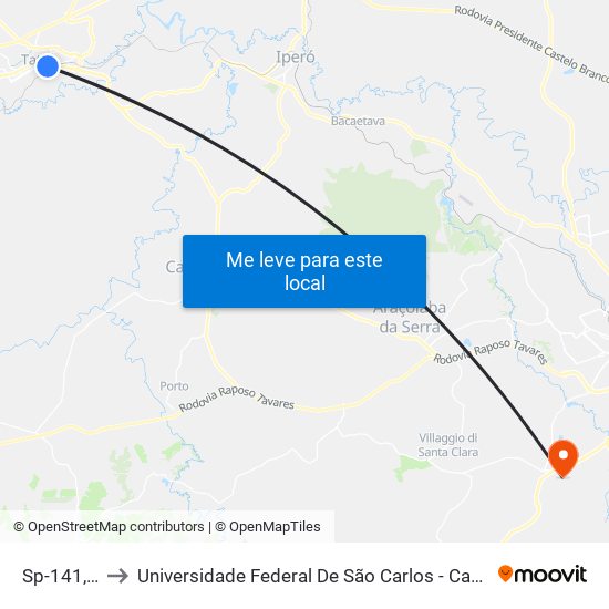 Sp-141, 110 to Universidade Federal De São Carlos - Campus Sorocaba map