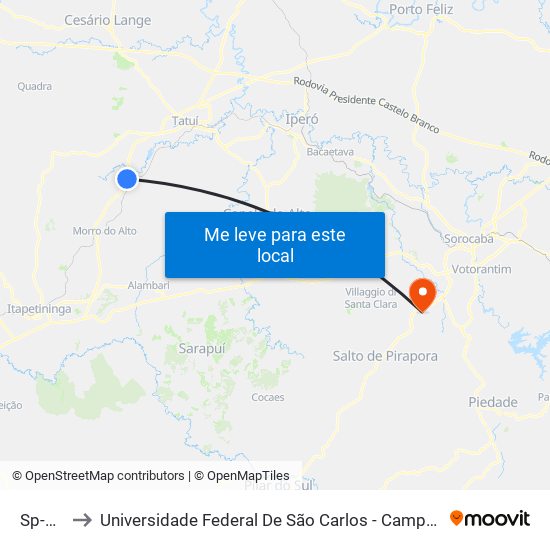 Sp-127 to Universidade Federal De São Carlos - Campus Sorocaba map