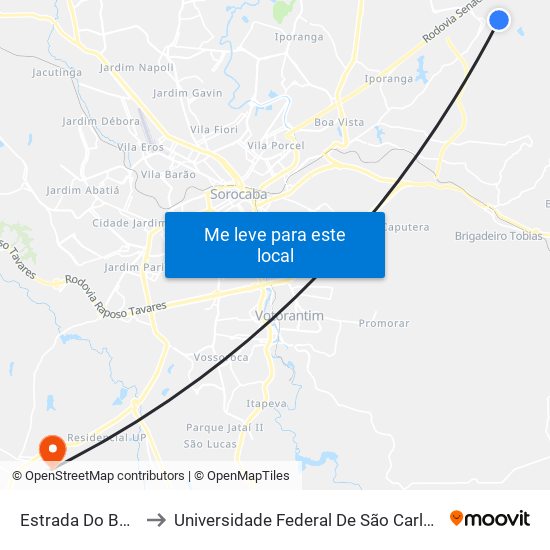 Estrada Do Barreiro, 249 to Universidade Federal De São Carlos - Campus Sorocaba map