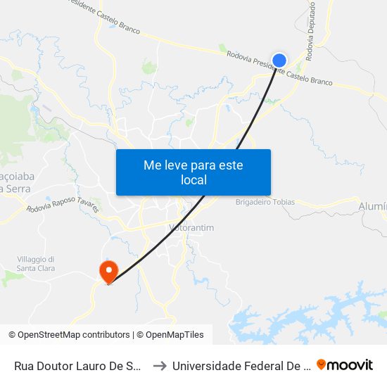 Rua Doutor Lauro De Souza Lima Itu - São Paulo Brasil to Universidade Federal De São Carlos - Campus Sorocaba map