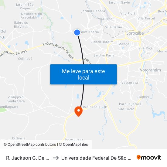 R. Jackson G. De Carvalho Gil, 448 to Universidade Federal De São Carlos - Campus Sorocaba map