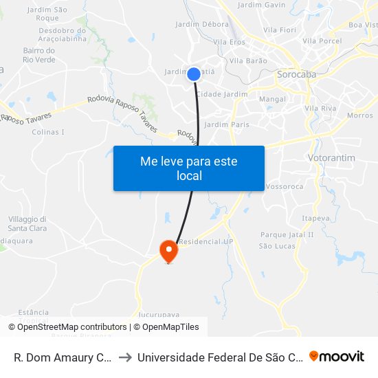 R. Dom Amaury Castanho, Nº 146 to Universidade Federal De São Carlos - Campus Sorocaba map