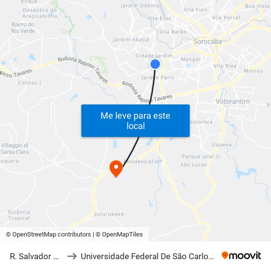 R. Salvador Milego, Sn to Universidade Federal De São Carlos - Campus Sorocaba map